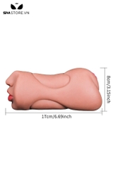 SMT1142 - Âm đạo giả silicon hai đầu miệng và âm đạo dài 17cm