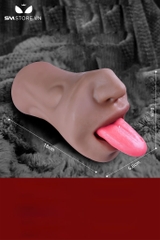 SMT489 - Âm đạo giả kèm miệng lè lưỡi có bi nổi trong dài 18cm