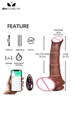 SMT1636 - Dương vật giả có bìu và gân xanh dài 22cm điều khiển xa