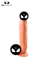 SMT1622 - Dương vật giả nổi gân silicon dài 31cm có bìu đế dính tường