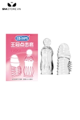 SMT2702 - Bao cao su đôn trong suốt hình vương miện dài 72mm