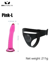 SMT1558 - Dương vật giả silicon liền quần trong suốt dài 17.9cm