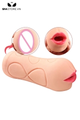 SMT2519 - Miệng mix kèm âm đạo giả cầm tay silicon mềm