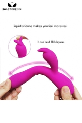 SMT1150 - Máy rung tai thỏ silicon sưởi ấm có 16 chế độ dài 25cm