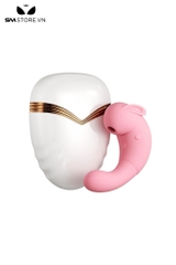 SMT495 - Máy rung hút 2 đầu silicon hình con thỏ sạc điện dài 14cm