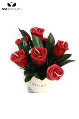 SMT1582 - Nến tình yêu sáp đậu nành hình bông hoa hồng dài 25cm