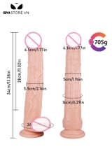 SMT1620 - Dương vật giả silicon mềm dẻo dài 34cm có gân nổi