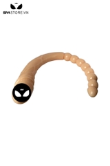 SMT481 - Dương vật giả silicon dẻo 2 đầu dài có vòng bi dài 41cm