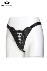 SMT2336 - Đai trinh tiết có dây buộc trước chất liệu da PU