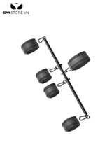 SMT603 - Bộ cố định tư thế SM trói tay chân cổ dài 84cm màu đen