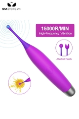 SMT1132 - Bút rung kích điện có 10 chế độ dài 19cm có 3 đầu thay