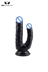 SMT1333 - Dương vật giả trong suốt 2 đầu silicon uốn dẻo dài 22cm