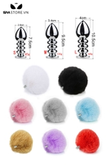 SMT056 - butt plug cosplay đuôi thỏ 1 màu với thiết kế 4 tầng có 3 size