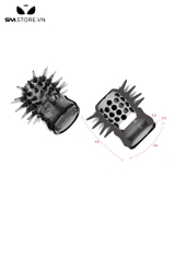 SMT798 - Vòng đeo dương vật silicon có gai màu đen dài 48mm