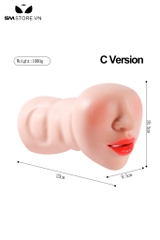 SMT829 - Âm đạo giả cầm tay 1 đầu cao cấp silicon có răng dài 23cm