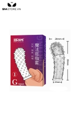 SMT719 - Bao cao su ngón tay có bi dài 89mm màu trắng