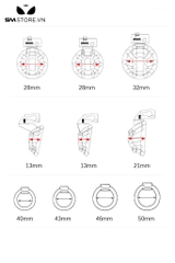 SMT2688 - Khóa dương vật nhựa nắp nồi có lỗ thoáng khí có 3 kích cỡ