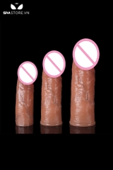 SMT2437 - Dương vật giả silicon rỗng ruột có gân và 3 kích cỡ