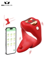 SMT2272 - Vòng rung dương vật silicon có lưỡi và 10 chế độ sạc điện