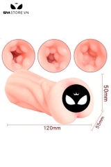 SMT353 - Âm đạo giả silicon mềm dẻo dài 12cm có bi nổi trong