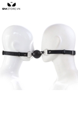 SMT224 - Khóa miệng ball gag silicon đôi màu đen