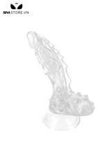 SMT2669 - Dương vật giả silicon mềm trong suốt có gai ở bìu dài 24cm