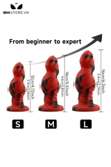 SMT2306 - Dương vật giả màu đỏ đen silicon mềm dẻo có 3 size