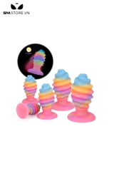 SMT1286 - Phích cắm hậu môn silicon mềm dẻo phát sáng có 5 size