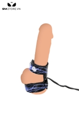 SMT2475 - Vòng đeo dương vật bằng da PU kèm chế độ sốc điện