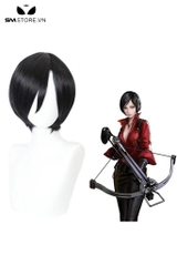 SMP155 - Tóc giả ngắn anime cosplay kiểu bob dài 32cm màu đen