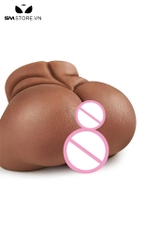 SMT2697 - Mông giả nguyên khối màu nâu chất liệu silicon có 2 lỗ