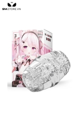 SMT1454 - Cốc thủ dâm silicon anime trắng trong suốt dài 100mm