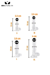SMT1067 - Dương vật giả silicon mềm trong suốt có 4 kích cỡ