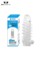 SMT2768 - Bao cao su đôn dên trong suốt gai xoắn dài 13.5cm