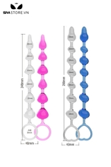 SMT881 - Anal plug hậu môn silicon dạng chuỗi ngọc trong suốt