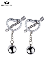 SMT2656 - Kẹp ngực hình trái tim kèm dây xích liền quả bóng