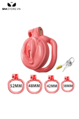 SMT2650 - Khóa dương vật hình âm đạo bằng nhựa kèm 4 vòng