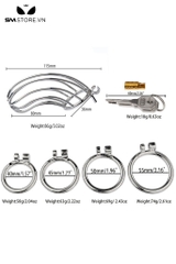 SMT2467 - Khóa dương vật inox không gỉ dạng lồng có 4 size