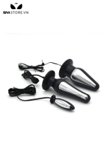 SMT903 - Butt plug kích điện với điện cực làm bằng nhựa màu đen