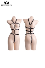 SMT605 - Đồ lót BDSM chuyên dụng thiết kế đinh tán da PU màu đen