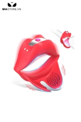 SMT2377 - Vòng khóa dương vật hình cái môi có 10 tần số sạc điện