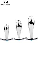 SMT2469 - Phích cắm hậu môn inox có chuôi thuyền đính hạt ngọc