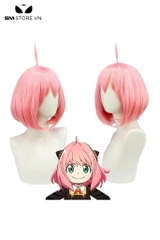 SMP159 - Tóc giả cosplay học sinh Nhật Bản ngắn ngang cổ màu hồng