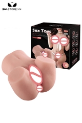 SMT2752 - Mông giả nguyên khối silicon lỗ âm đạo và hậu môn dài 14cm