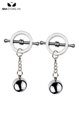 SMT2655 - Kẹp núm vú lò xo mix quả bóng dây inox điều chỉnh được