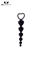 SMT116 - Anal beads silicon hình trái tim chuỗi 6 hạt dài 18,5 cm