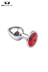 SMT200 - butt plug inox cắm hậu môn trơn đính kim cương lỗ 6 và 8mm