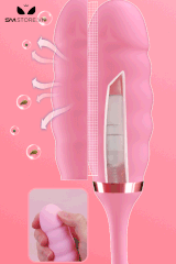 SMT1032 - Máy rung 2 đầu silicon rung thụt và hút liếm dài 34cm