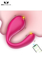 SMT2329 - Trứng rung hình con cá heo hồng 2 đầu điều khiển xa dài 16cm
