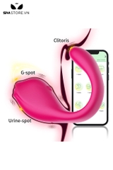 SMT2329 - Trứng rung hình con cá heo hồng 2 đầu điều khiển xa dài 16cm